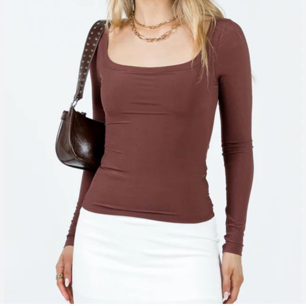 Princess Polly Arthie Long Sleeve Top Brown